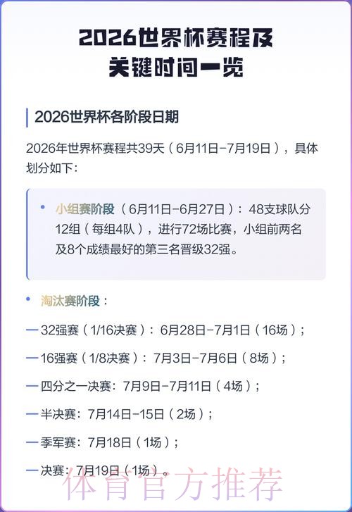 2026世界杯比赛时间最新赛事详情怎么看